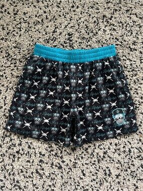 B101 Slugger Skull Baseball Lifestyle 101 Mesh Shorts Athletic Gym Youth Large